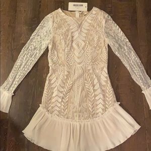 Saint + Secret Long Sleeve White Lace Dress